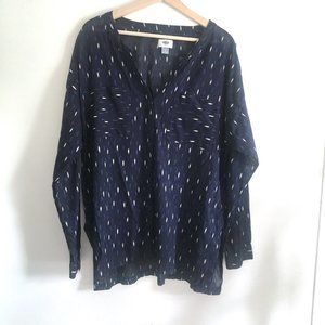 Old Navy Blue Pattern Cotton Long Sleeve Shirt